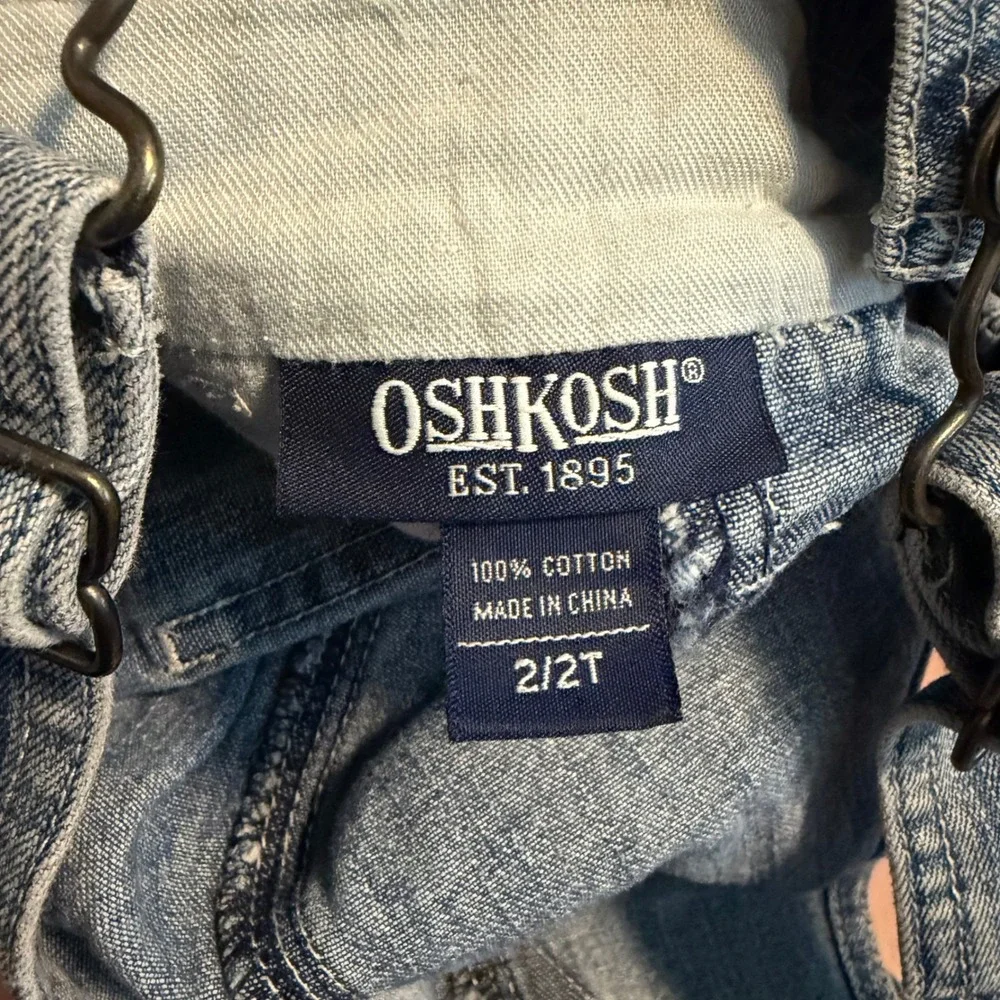 VTG Oshkosh B'Gosh Denim Overalls Y2K Jeans Farmer Button Closure Size 2T